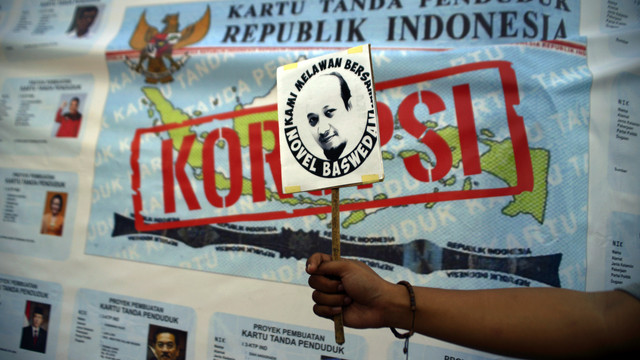 Dukungan untuk Novel Baswedan dari Makassar (Foto: Adwit B Pramono/ANTARA)