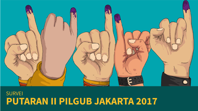 Hasil Survei Putaran II Pilgub Jakarta 2017 (Foto: Bagus Permadi/kumparan)