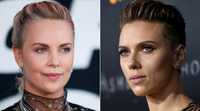 Charlize Theron dan Scarlett Johansson (Foto: Eduardo Munoz/Mike Segar)