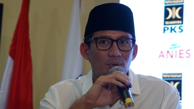 Sandiaga Uno di Konferensi Pers Anies-Sandi (Foto: Aditia Noviansyah/kumparan)