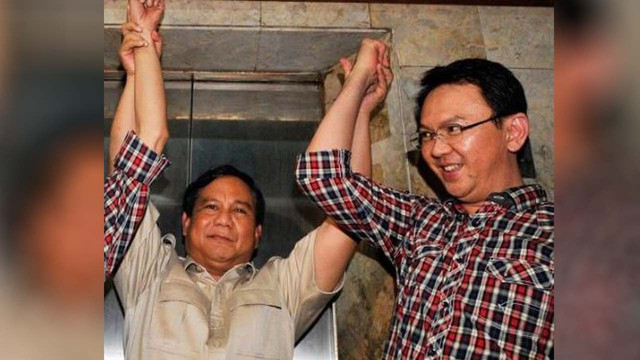 Prabowo dan Ahok. (Foto: Antara/Yudhi Mahatma)