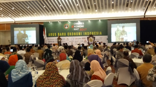 Jusuf Kalla di Kongres Ekonomi Umat 2017 (Foto: Ela Nurlaela/kumparan)