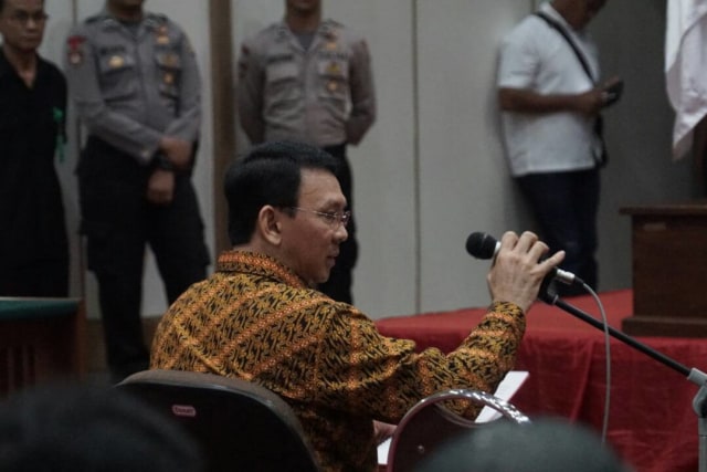 Sidang pembelaan Ahok. (Foto: Aditia Noviansyah/kumparan)