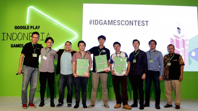 Para pemenang Google Indonesia Games Contest. (Foto: Image Dynamics)