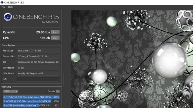 Acer Spin 7 benchmark: Cinebench R15. (Foto: Yossie Dwi Prananto/YangCanggih.com)