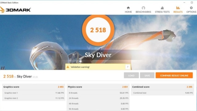 Acer Spin 7 benchmark: Sky Diver. (Foto: Yossie Dwi Prananto/YangCanggih.com)