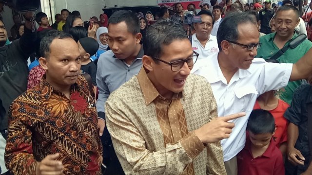 Sandi tiba di DPD Gerindra. (Foto: Aria Pradana/kumparan)