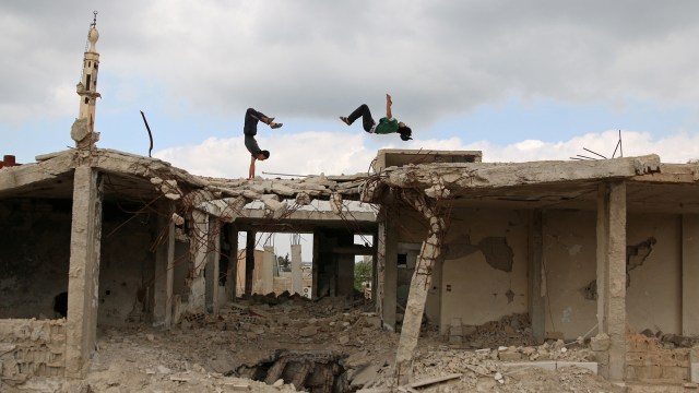 Parkour Mosul. (Foto: Reuters/Alaa Al-Faqir)