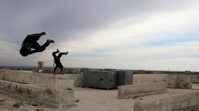 Parkour Mosul. (Foto: Reuters/Alaa Al-Faqir)
