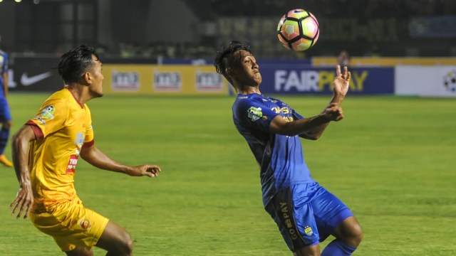 Persib vs Sriwijaya. Foto: Antara/Novrian Arbi
