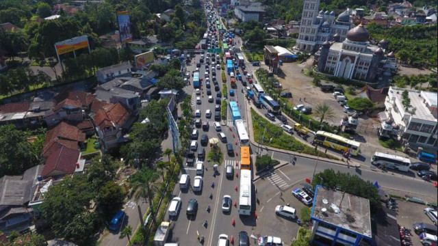 Ilustrasi Simpang Gadog ke arah Puncak (Foto: TMC Polres Bogor)