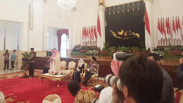 Jokowi di silaturahmi Musabaqah Alquran  (Foto: Yudhistira Amran/kumparan)