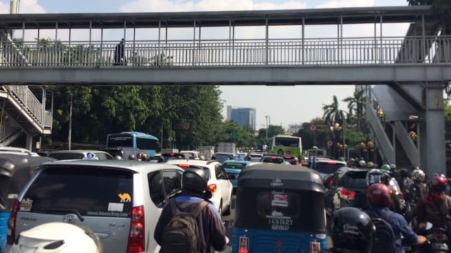 Kemacetan di sekitar Istiqlal (Foto: Iqra Ardini/kumparan)