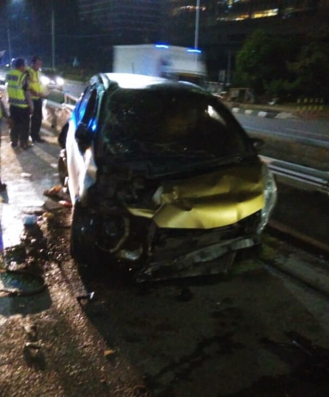 Kecelakaan Mobil Sheila Marcia. (Foto: Dok. Istimewa)
