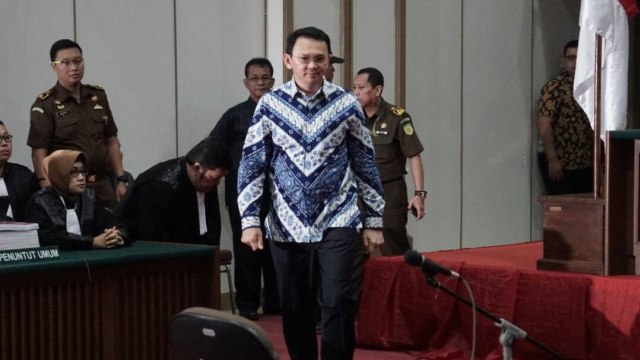 Ahok dalam sidang vonis. (Foto: Aditia Noviansyah/kumparan)