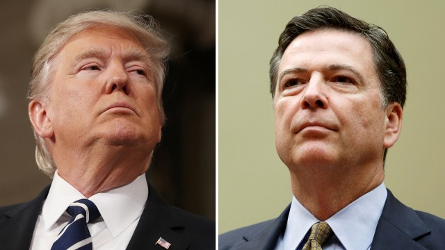 Trump dan James Comey. (Foto: Reuters/Jim Lo Scalzo-Gary Cameron)