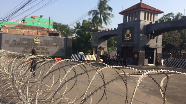 Suasana di depan Mako Brimob. (Foto: Kelik Wahyu/kumparan)