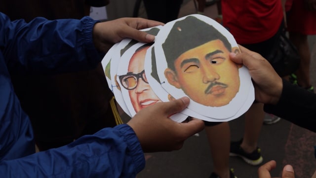 Aksi Mengenang Jasa Para Pahlawan di Bundaran HI. (Foto: Fanny Kusumawardhani/kumparan)