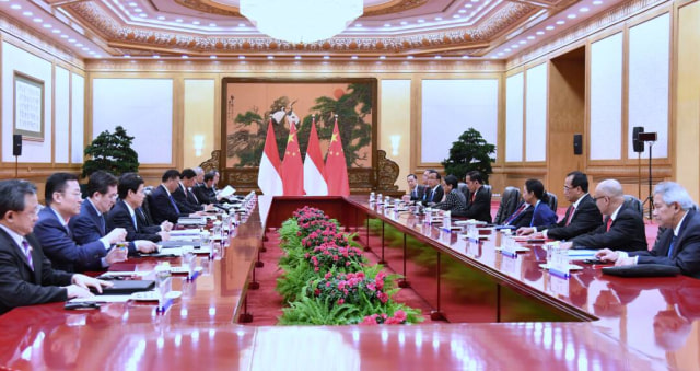 Pertemuan bilateral pemerintah China dan Indonesia (Foto: Biro Pers, Media, dan Informasi Sekretariat Presiden)
