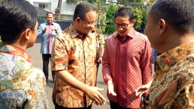 Anies-Sandi di ulang tahun JK. (Foto: Kevin Kurnianto/kumparan)