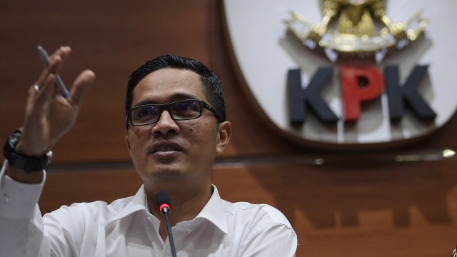 Jubir KPK Febri Diansyah. (Foto: Antara/Sigid Kurniawan)
