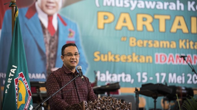 Anies di Mukornas Partai Idaman (Foto: Antara/M Agung Rajasa)