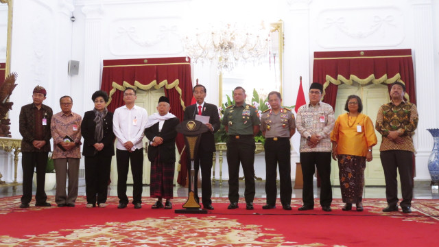 Konpers Jokowi dengan Tokoh Lintas Agama (Foto: Yudhistira Amran Saleh/kumparan)