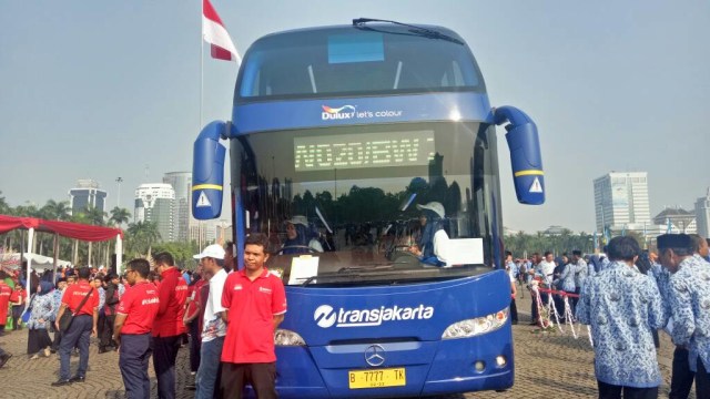 Bus Transjakarta. (Foto: Nadia Jovita/kumparan)