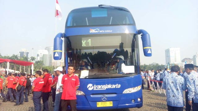 Bus Transjakarta. (Foto: Nadia Jovita/kumparan)