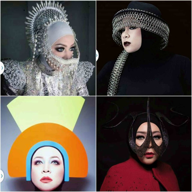 Suka Tampil Unik, Aneka Head Piece Melly Goeslaw Ini Keren Banget