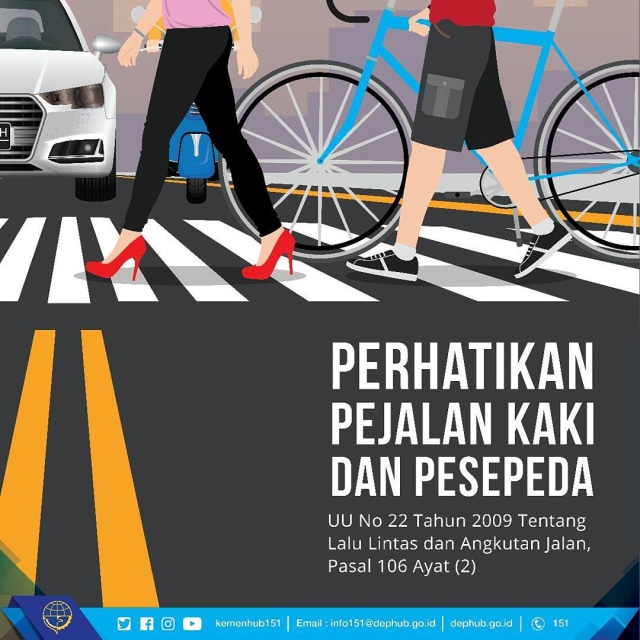 Perjalan kaki dan pesepeda (Foto: Instagram/@kemenhub151)