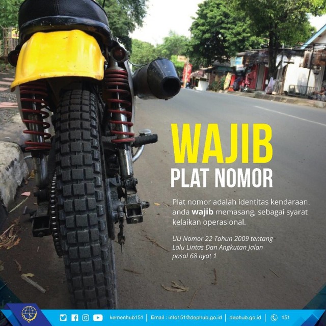 Wajib Plat Nomor (Foto: Instagram/@kemenhub151)