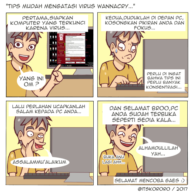 Tips Mudah Mengatasi Virus Wannacry