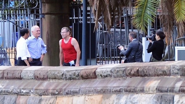 Laily Rachev saat motret Jokowi dan Turnbull (Foto: Dok. Laily Rachev)