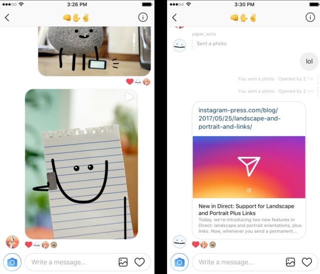 Pembaruan di Instagram Direct. (Foto: Instagram)
