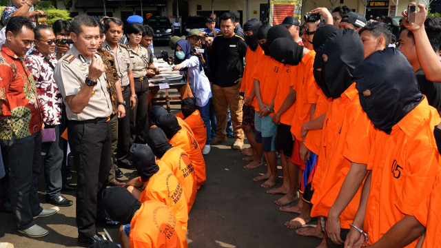 Ungkap Kejahatan Geng Motor (Foto: Risky Andrianto/Antara)