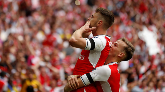 Ramsey menangkan Arsenal. (Foto: Reuters/John Sibley)