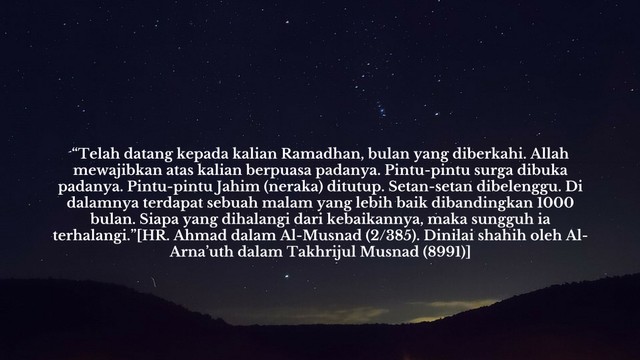 Kabar Gembira Mengenai Datangnya Ramadhan 