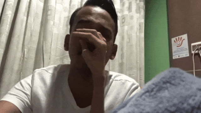 Reaksi Jupe saat dibesuk Ruben (Foto: Instagram @ruben_onsu)