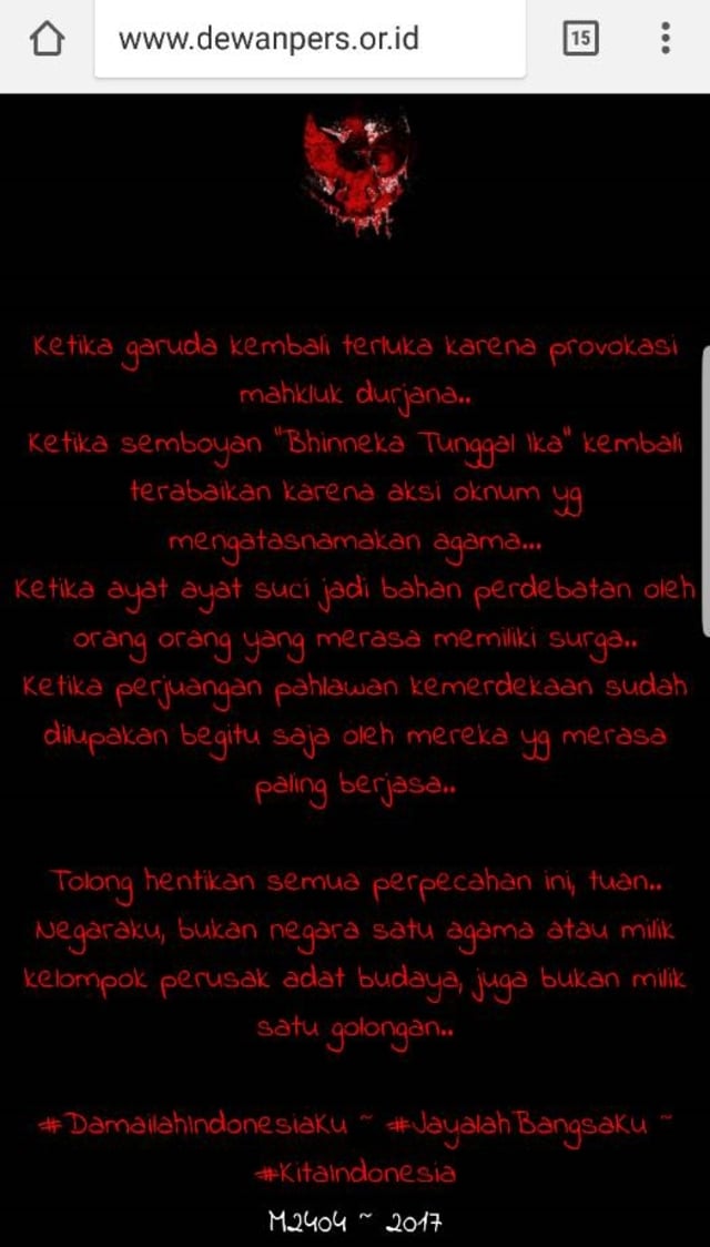 Situs Dewan Pers diretas. (Foto: www.dewanpers.or.id)