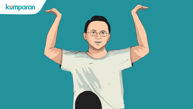 Ahok berpose Kung Fu (Foto: Muhammad Faisal/kumparan)