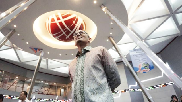 Sandiaga Uno di Bursa Efek Indonesia. (Foto: Aditia Noviansyah/kumparan)