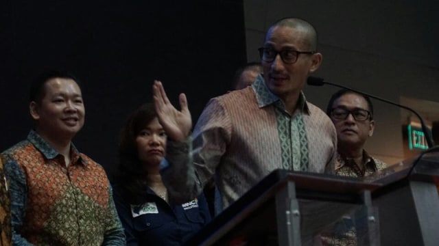 Sandiaga Uno di Bursa Efek Indonesia (Foto: Aditia Noviansyaha/kumparan)