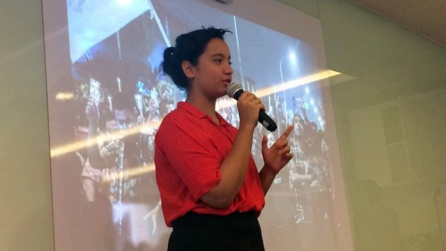 Gloria Natapradja bicara tentang Pancasila (Foto: Iqra Ardini/kumparan)