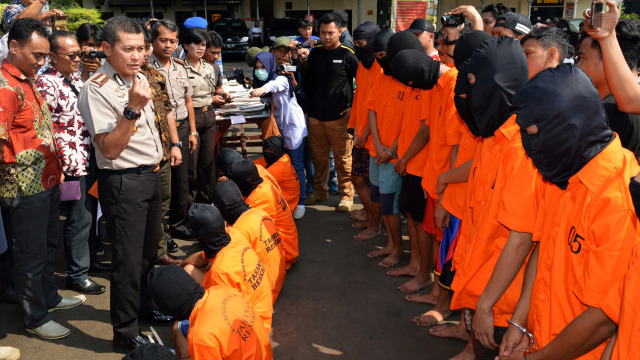 Geng motor Tambun 45 (Foto: Risky Andrianto/ANTARA)