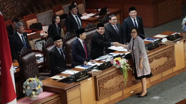 Sri Mulyani di Rapat Paripurna. (Foto: Aditia Noviansyah/kumparan)