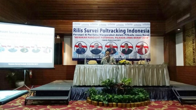 Rilis survei Poltracking Indonesia (Foto: Wandha Nur/kumparan)