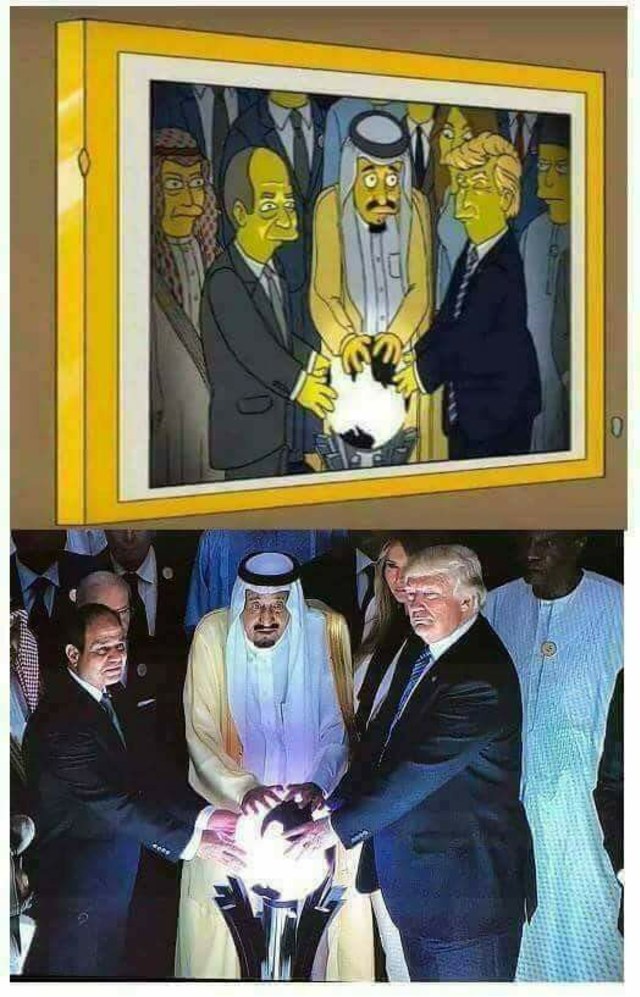 Meme The Simpsons dan Donald Trump yang beredar (Foto: Istimewa)