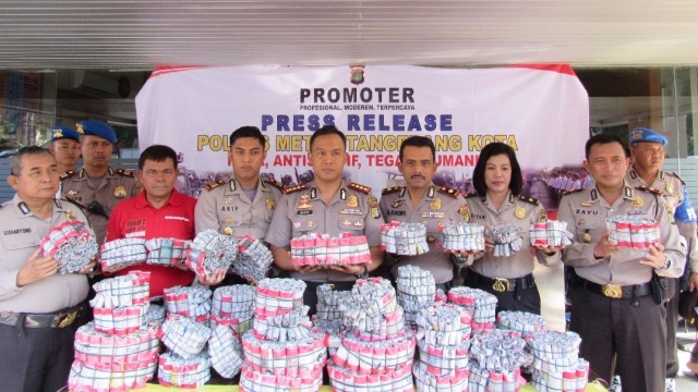 Polres Tangerang Selatan usai razia petasan (Foto: Dok. Humas Polres Tangsel)