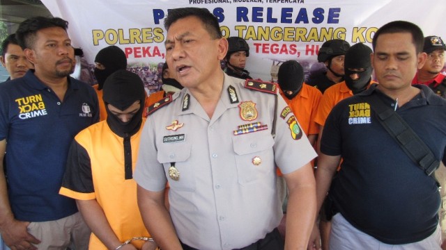 Konferensi pers kasus pembunuhan  (Foto: Dok. Humas Polres Metro Kota Tangerang)
